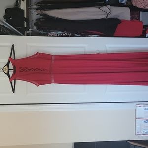 NYE red long dress formal or prom appropriate